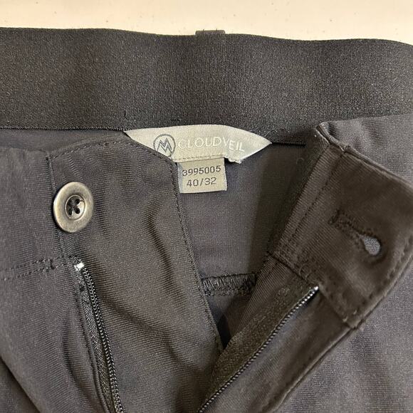 Cloudveil Men's Lightweight Active Golf Commuter Black Pants Size 40x32 Tall - Picture 3 of 12